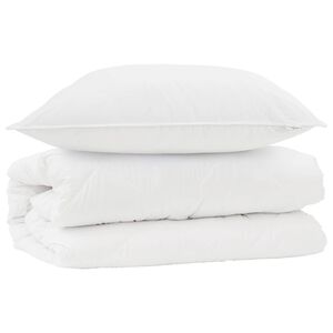 vidaXL Bettdecken Set mit Kissen 2 pcs Wei&szlig; Mikrofaser