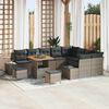 vidaXL Garten-Sofa-Set mit Kissen 12 pcs Hellgrau und Dunkelgrau