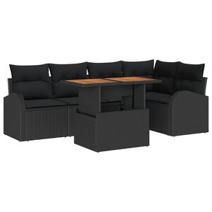 vidaXL Garten-Sofa-Set 6 Stk. Schwarz