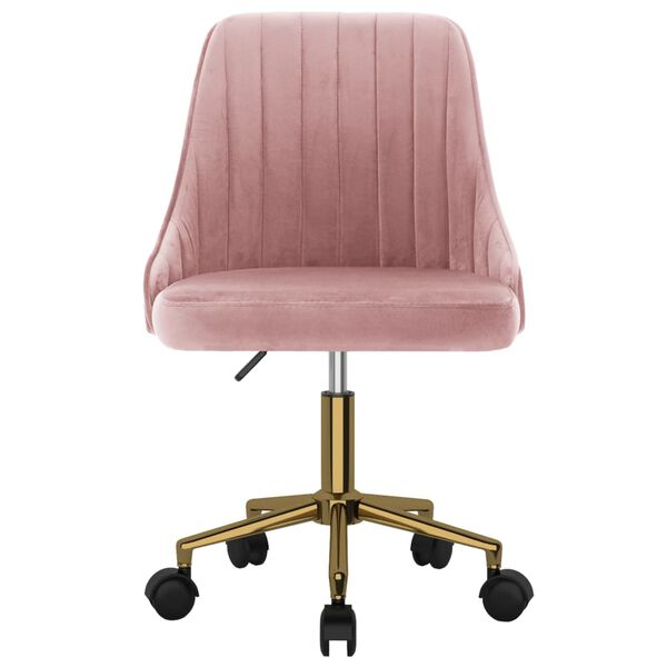 vidaXL Esszimmerst&uuml;hle 2 Stk. Drehbar Rosa Samt