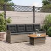 vidaXL 3-tlg. Garten-Lounge-Set mit Kissen Grau Poly Rattan
