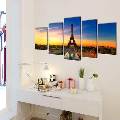 Bilder Dekoration Set Eiffelturm 100 x 50 cm