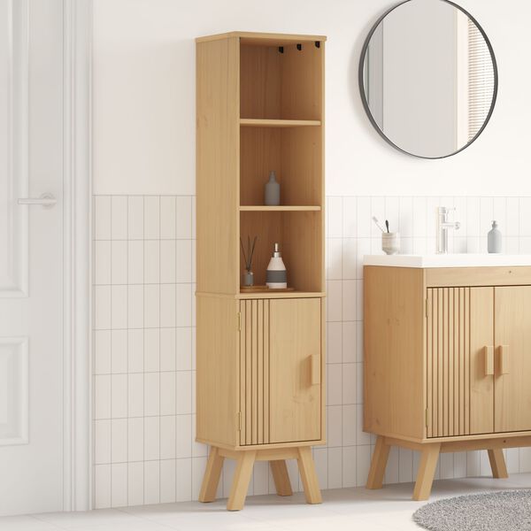 vidaXL Badezimmer Schrank mit Regal Olden Braun 35 x 30 x 159 cm