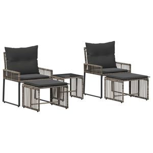 vidaXL Gartenm&ouml;bel Set 11 pcs Grau und Dunkelgrau Poly-Rattan