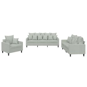 vidaXL 3-tlg. Sofagarnitur mit Kissen Braun Samt