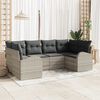 vidaXL Gartensofa-set mit Kissen 6 pcs Hellgrau Poly Rattan