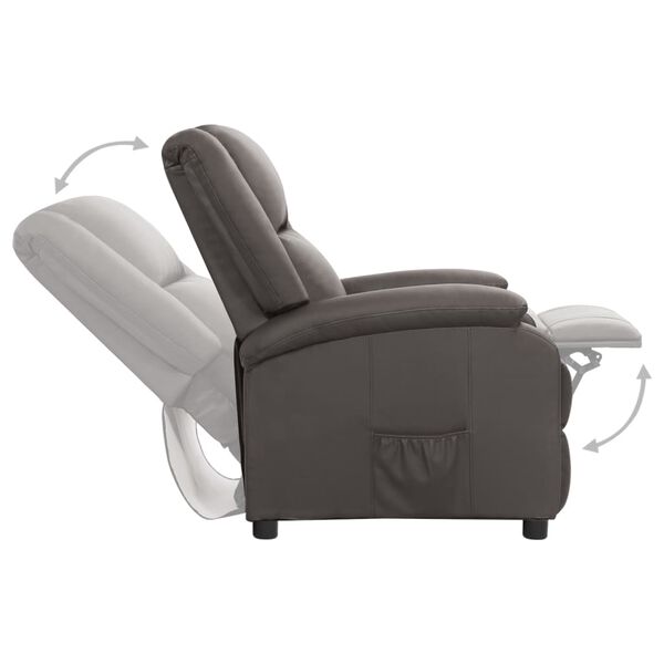 vidaXL Relaxsessel Grau Echtleder