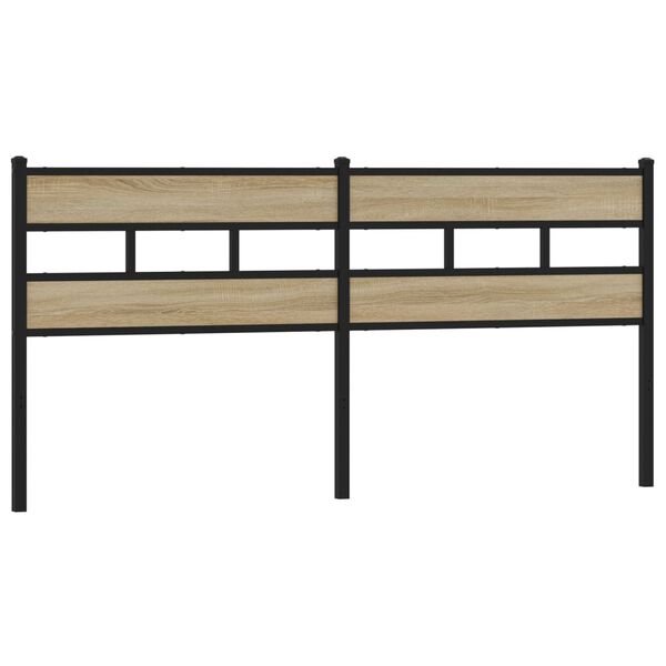 vidaXL Kopfteil Sonoma-Eiche 200 cm Eisen und Holzwerkstoff