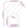 vidaXL Kopfteil Grau 72,5x3x81 cm Massivholz Kiefer