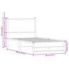 vidaXL Metallbett ohne Matratze Braun Eichen-Optik 75x190 cm