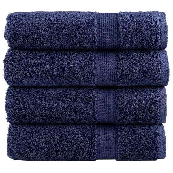 vidaXL Premium Duscht&uuml;cher SOLUND 4 Stk. Marineblau 70x140 cm 600 g/m&sup2;
