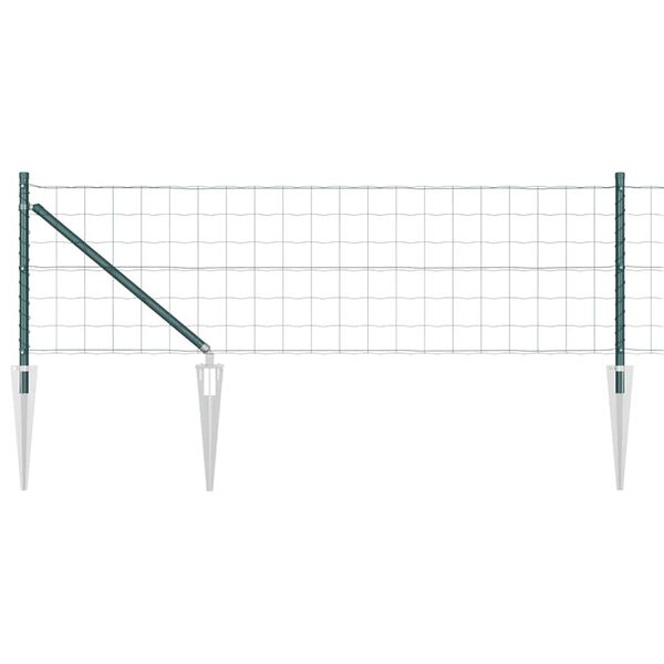 vidaXL Zaun mit Pfosten Gr&uuml;n 0,6 x 50 m Stahl und PVC