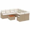 vidaXL Gartensofa-set 9 stk. Beige und Creme Poly-Rattan