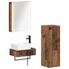 vidaXL Badezimmerm&ouml;bel-Set 4 pcs Altholz Ingenieurholz und Glas