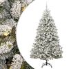 vidaXL K&uuml;nstlicher klappbarer Weihnachtsbaum Gr&uuml;n und Wei&szlig; 210 cm
