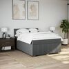 vidaXL Boxspringbett mit Matratze Dunkelgrau 140x200 cm Stoff