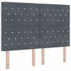 vidaXL Boxspringbett mit LED-Lichtleisten Dunkelgrau 140 x 200 cm Samt