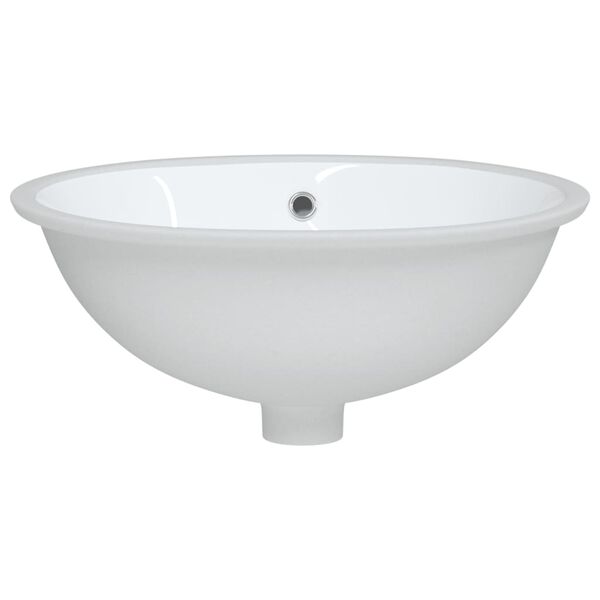 vidaXL Waschbecken Wei&szlig; 47x39x21 cm Oval Keramik