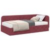 vidaXL Eckbettgestell mit Matratze Weinrot 90 x 200 cm Stoff