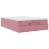vidaXL Ottoman-Bett mit Matratze Rosa 140x190 cm Samt