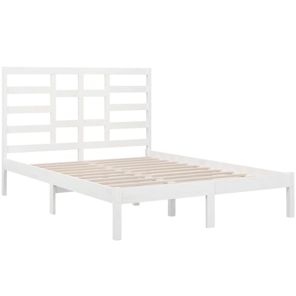 vidaXL Massivholzbett Wei&szlig; 120x190 cm