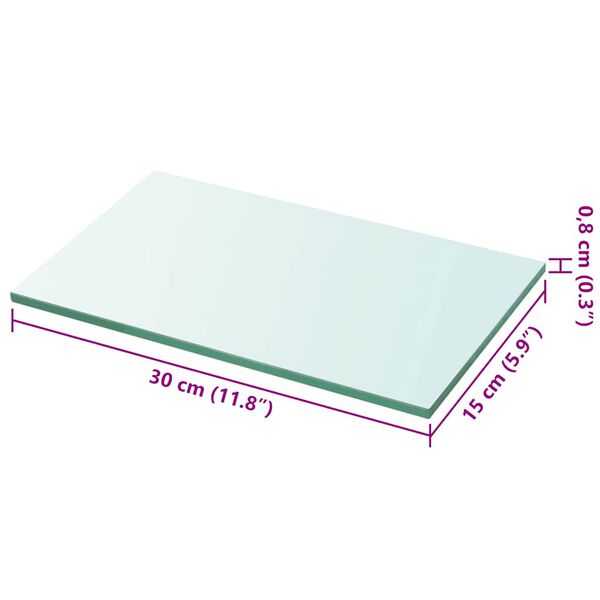 vidaXL Regalboden Glas Transparent 30x15 cm