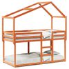vidaXL Etagenbett mit Dach Wachsbraun 90x200 cm Massivholz Kiefer
