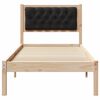 vidaXL Bettrahmen Schwarz 90 x 200 cm Massives Kiefernholz