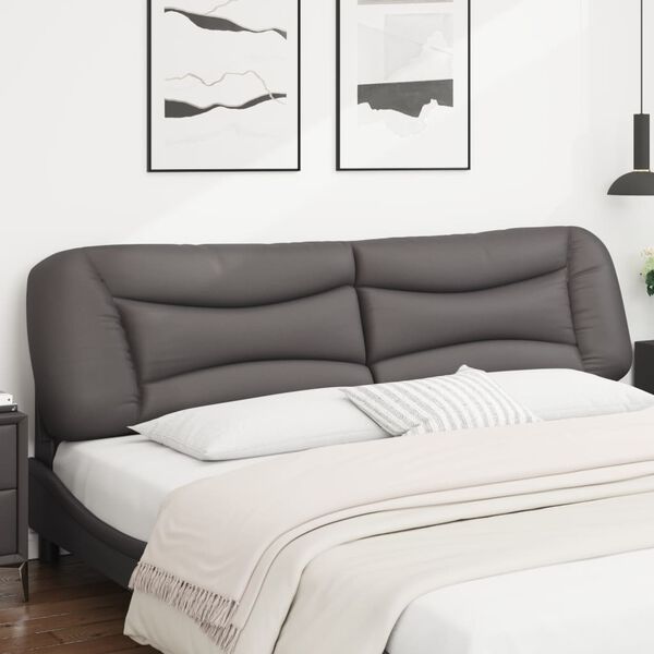 vidaXL Kopfteil-Kissen "Hvar" Grau 200 cm Kunstleder