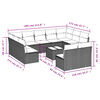 vidaXL 12-tlg. Garten-Sofagarnitur mit Kissen Braun Poly Rattan