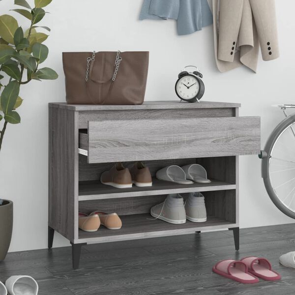 vidaXL Schuhregal Grau Sonoma 70x36x60 cm Holzwerkstoff