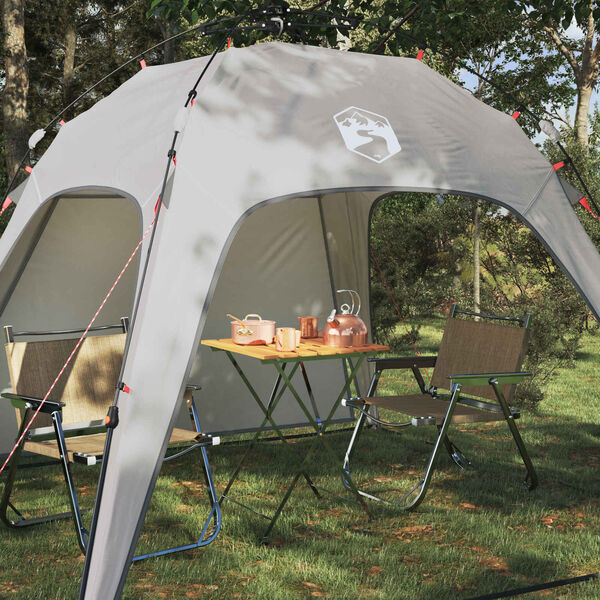 vidaXL Sofort Zelt mit Speicher Grau 260 x 260 x 197 cm Stahl
