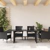 vidaXL Gartentisch mit Glasplatte Schwarz 190x80x74 cm Poly Rattan