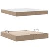 vidaXL Aufbewahrungsbett mit Matratze 2 pcs Cappuccino Leder
