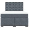 vidaXL Boxspringbett mit Matratze Dunkelgrau 140x190 cm Samt