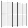 vidaXL 5-tlg. Paravent Wei&szlig; 250x220 cm Stoff