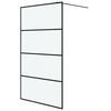 vidaXL Duschwand f&uuml;r Begehbare Dusche Schwarz 115x195 cm Matt ESG-Glas
