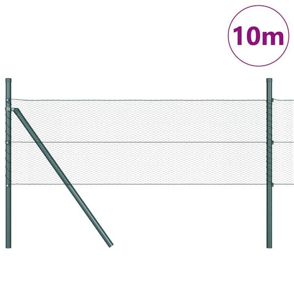 vidaXL Zaunpfosten Gr&uuml;n 10 x 0,4 m (13 mm Mesh) Stahl und PVC