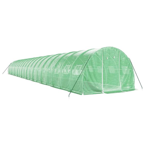 vidaXL Gew&auml;chshaus mit Stahlrahmen Gr&uuml;n 60 m&sup2; 20x3x2 m