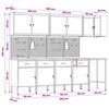 vidaXL Arbeitsschrankset mit Schubladen mit Regal 12 pcs Rot und Grau