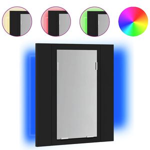 vidaXL LED-Bad-Spiegelschrank Schwarz 40x12x45 cm Acryl