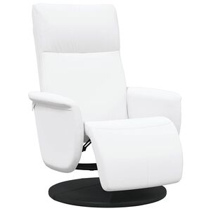 vidaXL Relaxsessel mit Fu&szlig;teil Wei&szlig; Kunstleder