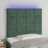 vidaXL LED Kopfteil Dunkelgr&uuml;n 90x5x118/128 cm Samt