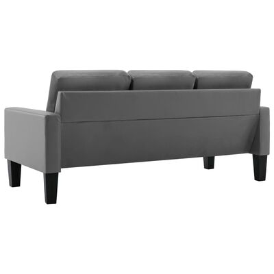 vidaXL 3-Sitzer-Sofa Grau Kunstleder