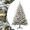 vidaXL K&uuml;nstlicher vorbeleuchteter Weihnachtsbaum mit Kugelset Gr&uuml;n