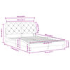 vidaXL Bettgestell mit LED ohne Matratze Schwarz 140x200 cm Samt