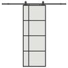 vidaXL Schiebet&uuml;r mit Beschlag Schwarz 76x205 cm ESG-Glas
