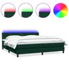 vidaXL Boxspringbett mit Matratze & LED Dunkelgr&uuml;n 200x210 cm Samt