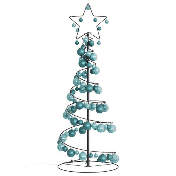 vidaXL LED Weihnachtsbaum mit Kugeln 80 LEDs Warmwei&szlig; 120 cm