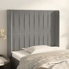 vidaXL Kopfteil mit Ohren Hellgrau 103x16x118/128 cm Samt